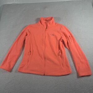 Columbia Jacket Women's Size Large Pink Full Zip Pocket on arm Camping Outdoor
